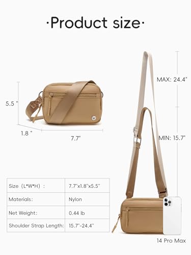 Image of WESTBRONCO Small Crossbody Bags for Women Nylon with Adjustable Strap, Zipper Crossbody Purse, 1L Shoulder Bag for Travel