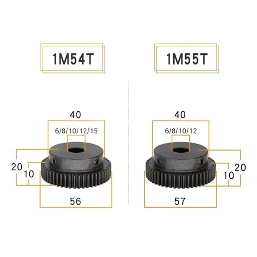 Pignon 1M 54 dents acier SC45 pour éliminer le jeu de vos transmissions - 3