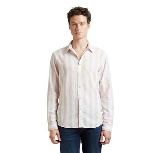 Image of Pepe Jeans Men's Casual Shirt | Striped Shirt for Men| Regular Fit | Vertical Stripes | Full Sleeve | Available in Plus Size