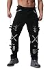VATINNT Mens Cargo Trousers Gothic Trousers Streetwear Hip Hop Punk Baggy Cargo Pants with Multi-Pockets K014 Black 34 #1