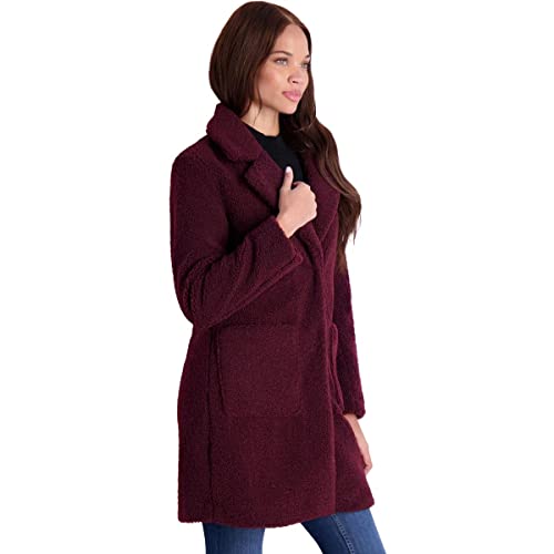 French Connection Women's Faux Shearling Teddy Lapel Midi Coat3