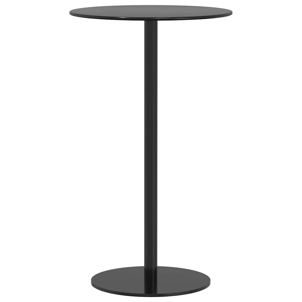 Hothingwell Czarny okrągły stół ogrodowy Ø60x105 cm ze stali malowanej proszkowo, wytrzymały i stabilny do codziennego użytku na zewnątrz, nowoczesny design na kawę lub aperitif z rodziną lub