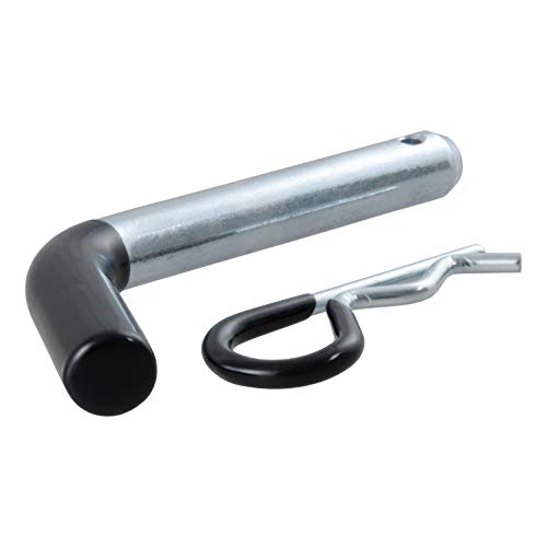 CURT 21510 Trailer Hitch Pin & Clip with Vinyl-Coated Grip 5/8-Inch Diameter Fits 2-Inch Receiver CLEAR ZINC