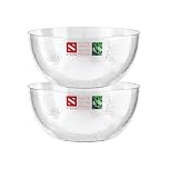 HOMESHOPA Serving Bowls, 2 Pack 140 oz Clear Plastic Mixing Bowls, Reusable Lightweight Durable Popcorn Salad Bowls, Round Multi-Use Kitchen Cooking Bowl Set for Party, Picnic, Outdoor Dining