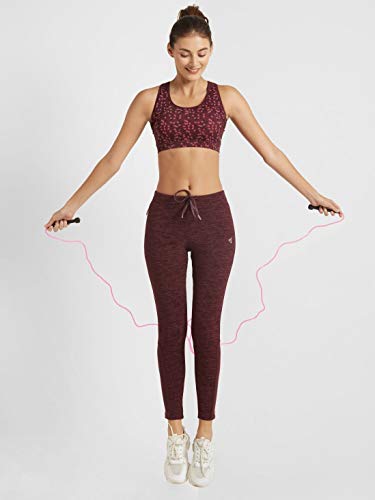 Image of Jockey MI03 Women's Wirefree Padded Polyester Elastane Stretch Printed Full Coverage Racer Back Styling Sports Bra with Stay Dry Treatment