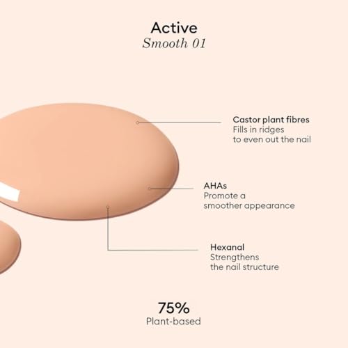 Manucurist Active Smooth 01 Nail Concealer Polish & Care - 2 in 1 Nude Nail Polish : Nail Strengthener and Growth - No Lamp - Nail Concealer - Ridge Filler for Nails - Beige Finish