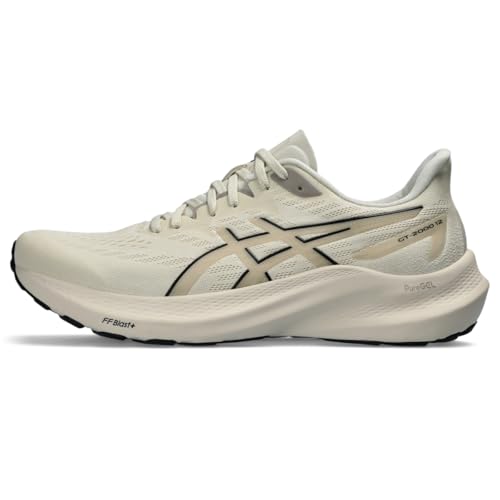 ASICS Men's GT-2000 12 Running Shoes, 9, Oatmeal/Black