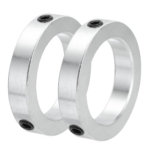 MECCANIXITY Shaft Collar 2 Inch Bore Zinc Plated Carbon Steel Set Screw Style Clamping Collars Silver 2 Pcs by MECCANIXITY - Used condition - US$10.86