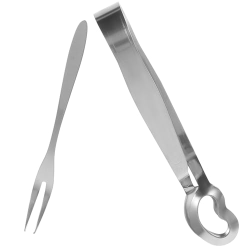 HOMOBABE Juego de Pinzas y Tenedor para Caracoles de Acero Inoxidable Utensilio para Comer Caracoles y Mariscos Herramienta Ligera y Resistente para Cocina y Barbacoa Incluye Pinza y