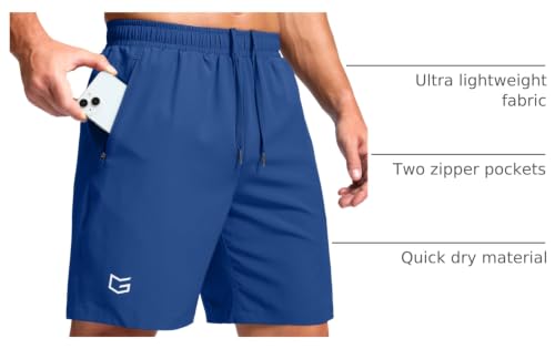 Image of G Gradual Men's Athletic Running Shorts with Zipper Pockets Quick Dry 7 inch / 5 inch / 9 inch Workout Gym Shorts for Basketball Hiking