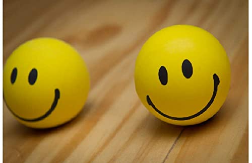 Image of YBN Smiley Soft Balls Cute Funny Yellow Emoji Happy Smiley Face Squeeze Sponge Balls Best Birthday Return Gift for Kids (Yellow)- Pack of 3