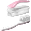 2Pack Shoe Cleaning Brush Household Laundry Clothes Scrubbing for Stains Bathroom Ergonomics Grip Easy Hold 2, Pink