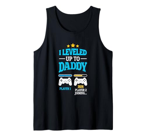 New Dad Fathers Day Leveled Up to Daddy 2026 Level Freigeschaltet Tank Top