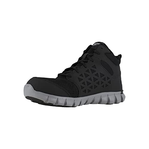 Image of Reebok Mens Sublite Cushion Mid Slip Resistant Alloy Toe Work /Duty - Black | Safety Work Shoes