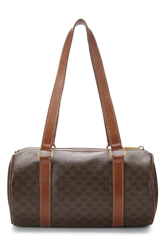 Céline, Pre-Loved Brown Coated Canvas Macadam Shoulder Bag, Brown4