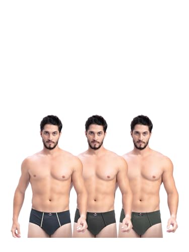 Image of Milton Mens Pure Cotton Solid Briefs with Inner Elastic|Premium Soft Breathable Underwear for Men|Comfort-Fit Waistband for All-Day Wear|Multi-Color, Color Name May Vary as per Availability|Pack of 3