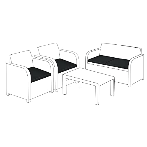 Gardenista Coussins D'extérieur pour Meubles en Rotin | Coussins de Jardin pour Carolina | Rembourrage de Chaise de Patio Résistant à l'eau | Léger et...