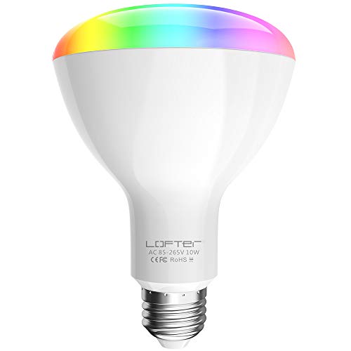 WiFi Smart Birne, LOFTer bunte Wlan Birne (10W E27 RGB) Steuerbar via APP Wlan Mehrfarbige wlan Lampe Dimmbare kompatibel mit Amazon Alexa und Google Home [Energieklasse A+++]