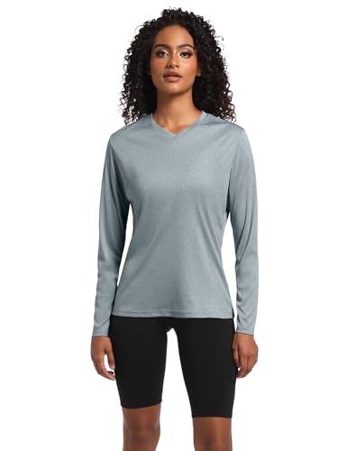 HOPLYNN 6 Pack Womens Long Sleeve Workout Shirts,UPF50+ Dry Fit V Neck UV Sun Protection Running Athletic Tops T Shirts4