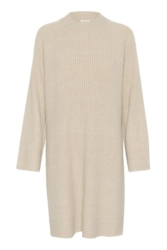 Robe en maille côtelée col cheminée KAFFE pour femme à manches longues