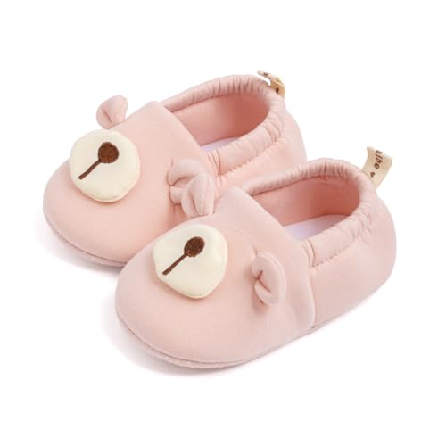 Sawimlgy Newborn Infant Baby Boys Girls Cute Cartoon Slipper Soft Non Skid Sole Slip On House Animal Indoor Sock Shoes Crib Moccasins for New Walkers