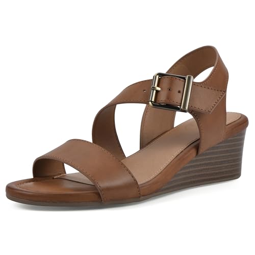 Sandale cale Femme WHITE MOUNTAIN Brux en marron clair lisse taille 40 EU