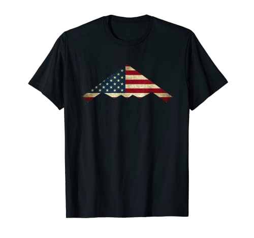 B-2 Stealth Spirit Bomber T-Shirt US Flag Stars and Stripes