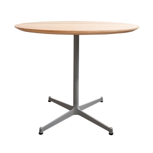 直径90cmオーク無垢ラウンドテーブル 脚カラーシルバー[270-AW-07-2]