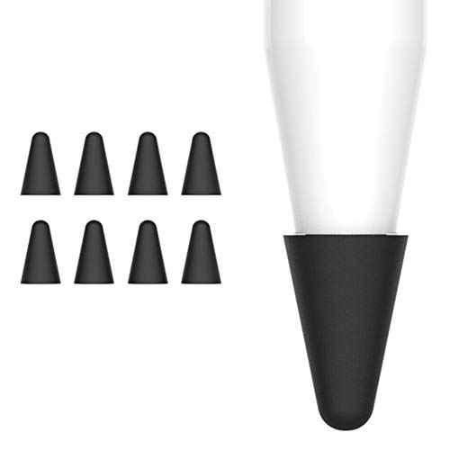 Yione Apple Pencil ペン先 プロテク チップキャップ 柔らかい 滑り止め 超薄 摩擦を増やす 静かな 第1/2世代に対応Apple Pencil [2 in 1] 8個入り ペン先キャップ （ブラック）