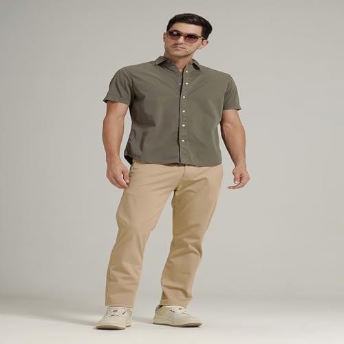 Image of BASICS Premium Cotton Stretch Formal Trousers for Men | Office Pants
