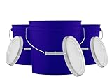 House Naturals 2 Gallon Reflex Blue Buckets pails with Lids( Pack of 3) Food Grade - BPA Free Made...