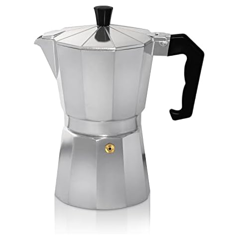 KRÜGER Aluminium-Espressokocher mit Silikon-Dichtring für 9 Tassen Cover