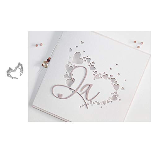 Preisvergleich Produktbild KimcHisxXv Stanzmaschine Stanzschablone, Romantisches Herz Scrapbooking Prägestempel Stanzstempel Schablonen Für Scrapbooking, Bastelprägung DIY Making Birthday Gift