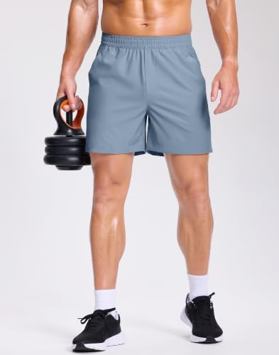 Image of GGJ Men's Lightweight Athletic Shorts with 2 Zipper Pockets 7 inch /9 inch /5 inch Gym Workout Running Quick Dry Tennis Shorts for Men