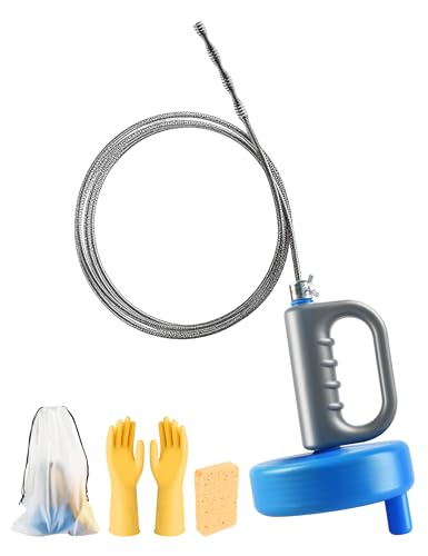 パイプクリーナー ワイヤー 排水管 掃除 ワイヤーブラシ 回転式 排水溝 つまり 解消 パイプブラシ手袋 保管袋 スポンジ付き パイプ疏通ツール 下水/排水口/キッチン/お風呂/トイレ/洗面所 修理（5m）