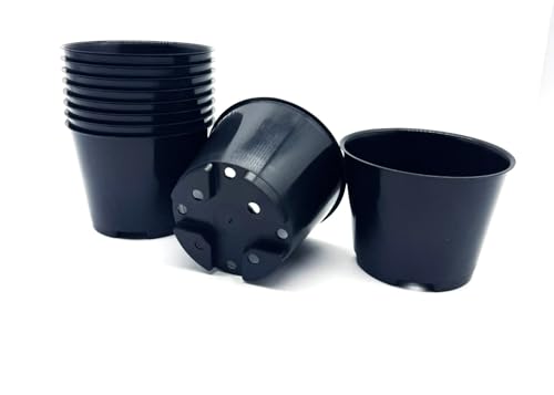 10 Stück Pflanztopf Blumentopf 11 cm Recycling Kunststoff im Set, Farbe schwarz