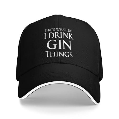 That's What I Do I Drink Gin Things Hat Women Baseball Hat Fashionable Caps Black