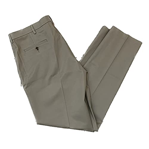 Haggar Men's Straight Fit Premium No Iron Pant (Medium Khaki, 34W x 32L)