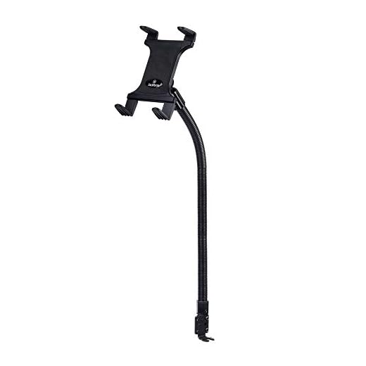 Tablet Mount for Car and Truck - TACKFORM [ELD Mount] Industrial 22 Inch Aluminum Rod Gooseneck Seat Rail Holder for Taxi, Van, Vehicle, Semi, etc. Supports iPad, Galaxy, Surface and More.