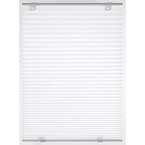 Gardinia Plissé Solo with Suction Cups, Opaque Folding Roller Blind, Includes All Assembly Parts, 2 Aluminium Control Rails, White, 60 x 130 cm (B x H), 32919 Cover
