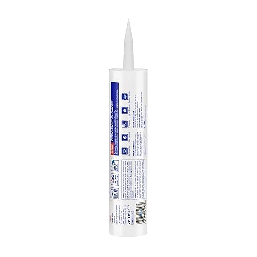Image of Loctite General Purpose GP silicone sealant, Indoor and outdoor use, Waterproofing for floor, walls, roof, silicone adhesive, tiles grout, bathroom, kitchen use, Black, 260ml