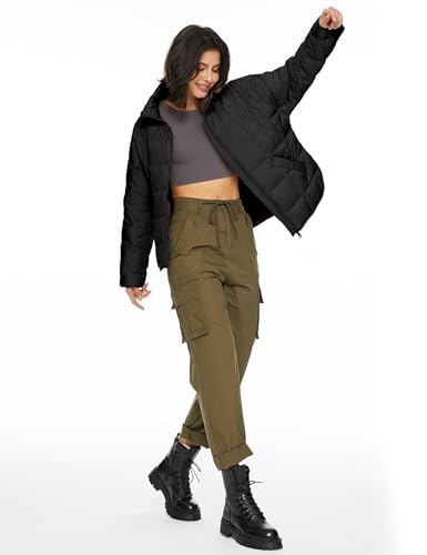 Orolay Women's Cropped Puffer Jacket Quilted Lightweight Oversized Down Coat Zip Up Spring Short Padded Outwear3