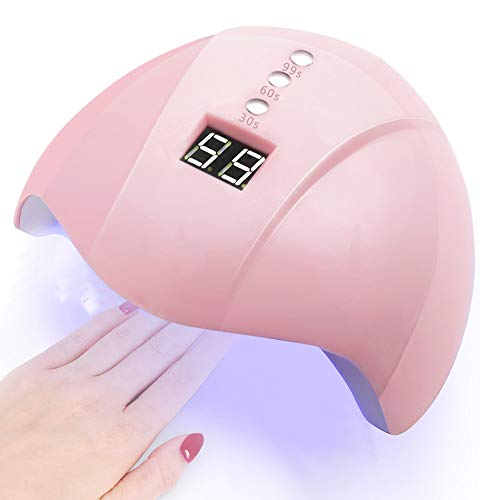 Charmss 36W Portable Nail Dryer with 12 LED Beads Sensor UV Nail Polish Dryer, Nail Dryer Gel Machine UV Light Nail Lamp, 30s 60s 90s Timer Professional Manicure. (pink)
