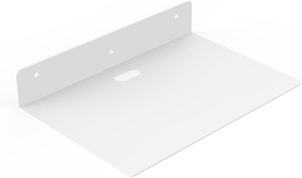 Small Metal Book Shelf, Floating Shelves for Wall Hanging Storage Mounted, Warehouse Garage Corner Shelf for Bathroom/Living Room/Bedroom/Kitchen Rustic Wall Decor, White 12x8 inch20x20cm