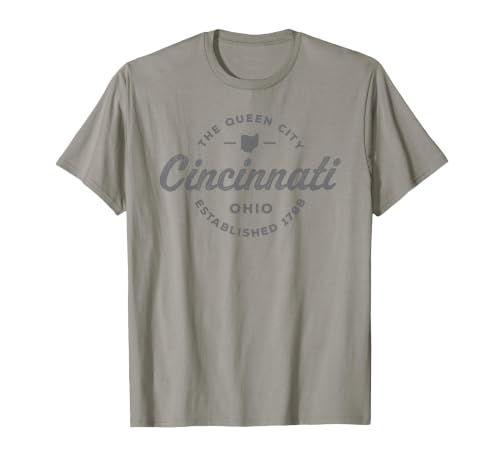 Vintage Cincinnati Ohio 1788 Mens Retro Throwback Souvenir T-Shirt, Men, Slate Grey, Large
