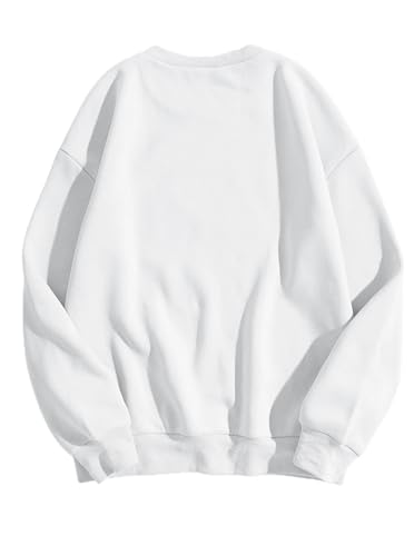 Avanova NO Va Women Butterfly Graphic Oversized Sweatshirt Crewneck Long Sleeve Pullover Shirts White H X-Large thumb #1