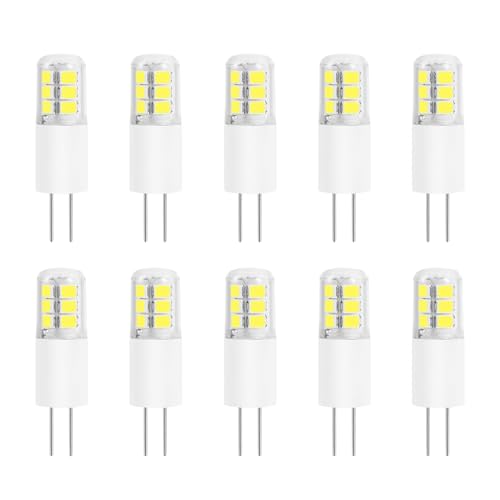 HUAMu G4 LED Light Bulb, Super Bright 3W Halogen Replacement, 25W Equivalent, Non-Dimmable, Cool White, DC/AC 12V, 360 Degree