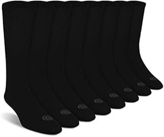 Doctor's Choice Diabetic Socks for Men, Seamless Crew Socks with Non-Binding Top, Provides Extra Comfort for Gout, 4-Pairs, Black, Large, Size 10-13