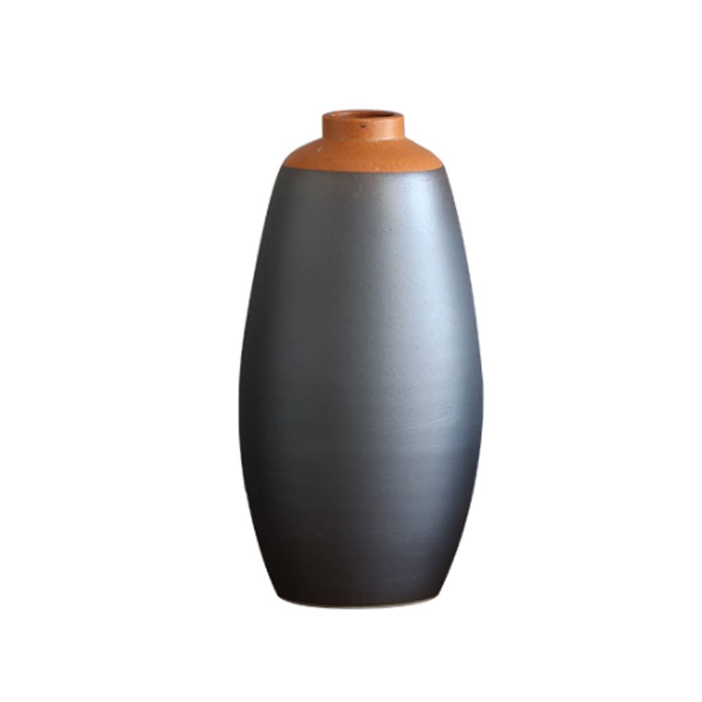 asdchZen Vases Creative Flower Arrangement Vase Ceramic Home Flower Appliance Decoration Tea Ceremony Retro Stoneware Vase Used For Living Room Hotel Study Decoration Vases For Decor,A