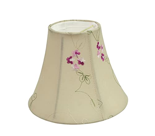 Image of Aspen Creative 30055-5A, Bell Clip-On Chandelier Lamp Shade, Apricot, 3 inch Top x 6 inch Bottom x 5 inch Slant Height, Set of 5